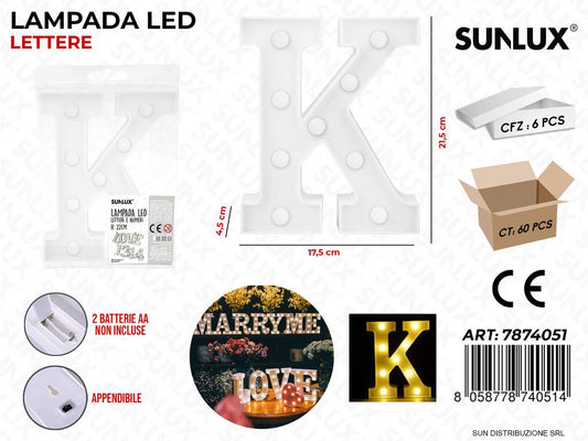 Lampada a Led Let. K 17.5*21.5*4.5CM