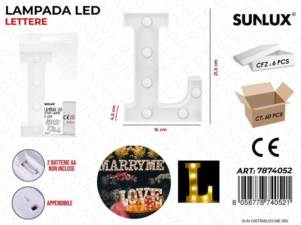 Lampada a Led Let. L 15*21.5*4.5CM