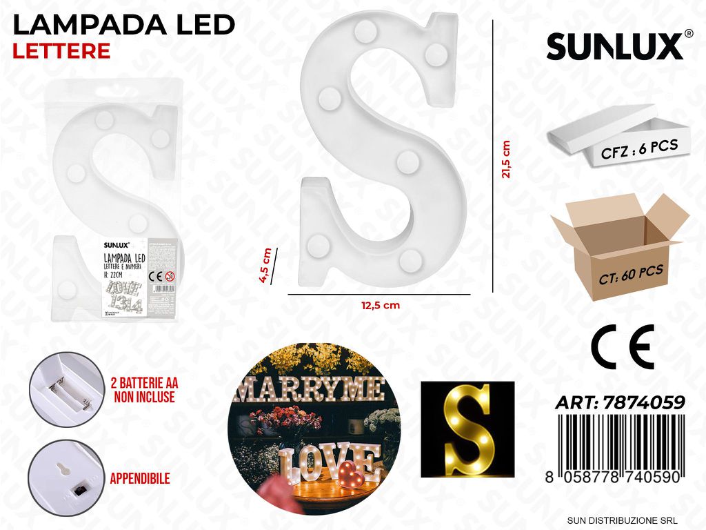 Lampada a Led Let. S 12.5*21.5*4.5CM
