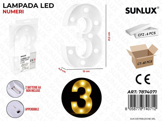 Lampada a Led N.3 13*21.5*4.5CM