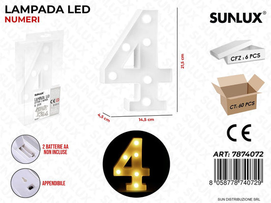 Lampada a Led N.4 14.5*21.5*4.5CM