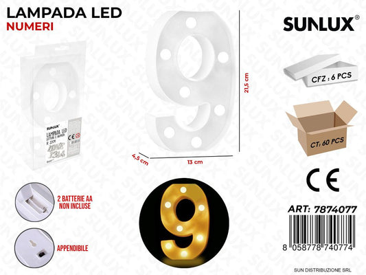 Lampada a Led N.9 13*21.5*4.5CM