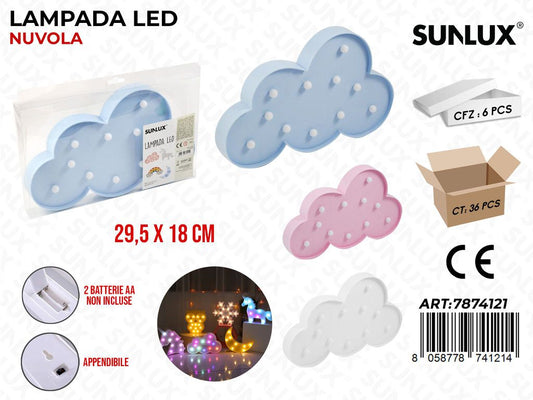 Lampada Led Nuvola Col. Ass. 29.5*18CM