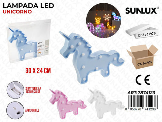 Lampada Led Unicorno Col. Ass. 30*24CM