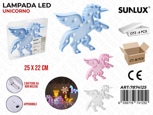 Lampada Led Unicorno Col. Ass. 25*22CM