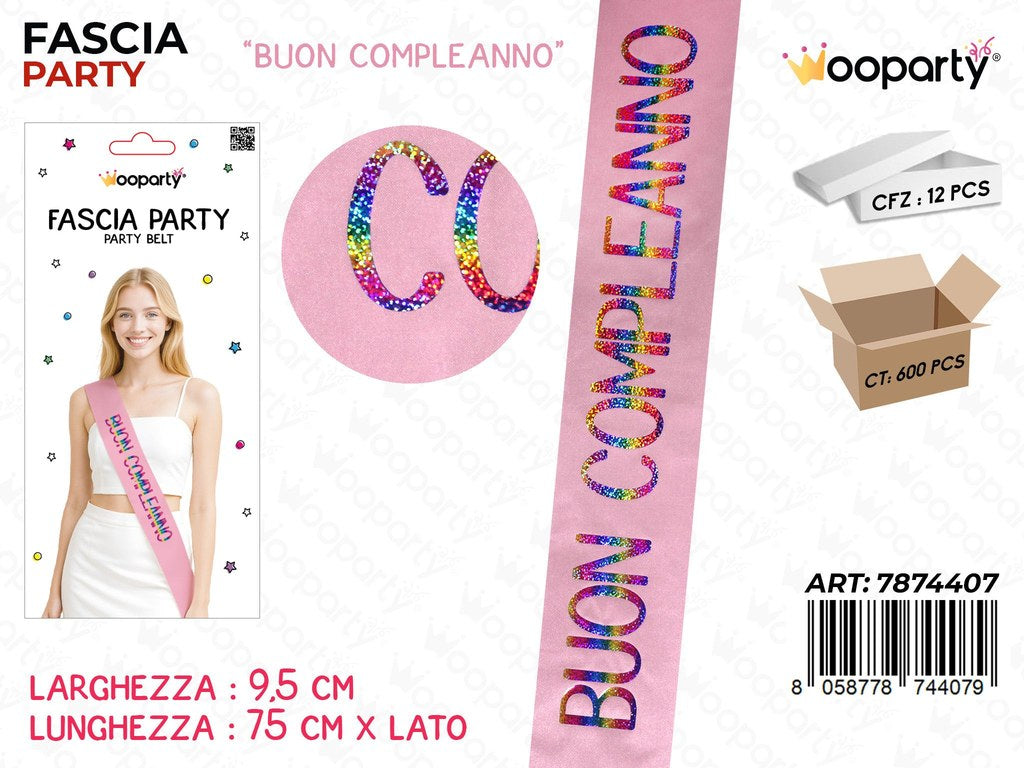 FASCIA PARTY BUON COMPL. ROSA 9.5*75CM