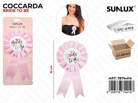 COCCARDA BRIDE TO BE 16CM /PZ DA 12**