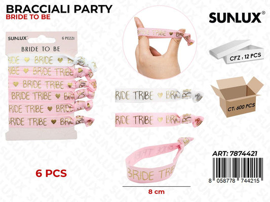 BRACCIALI PARTY BRIDE TO BE 6PCS /PZ DA 12**