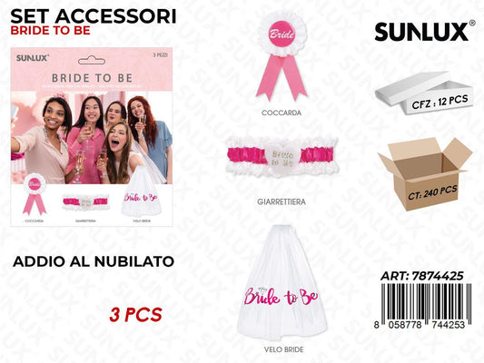 SET ACC. BRIDE TO BE 3PCS ASS. /PZ DA 12**