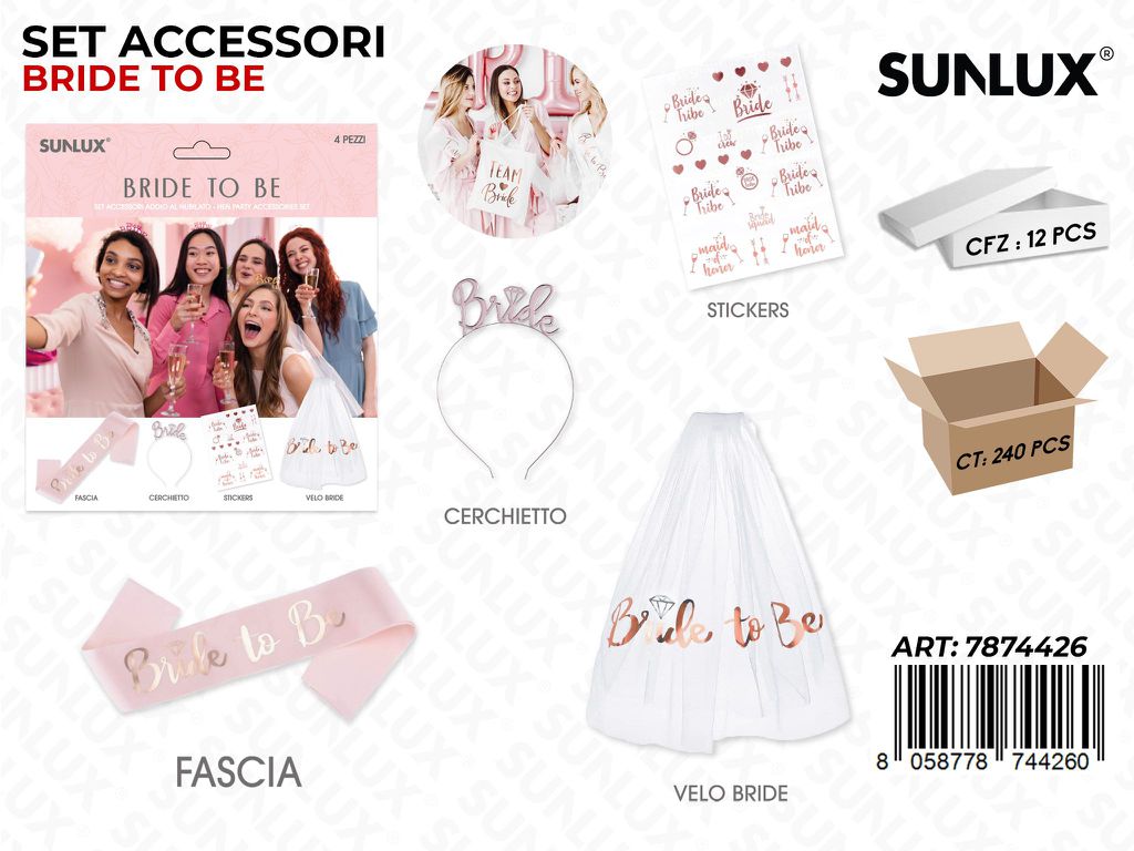 SET ACC. BRIDE TO BE 4PCS ASS. /PZ DA 12**