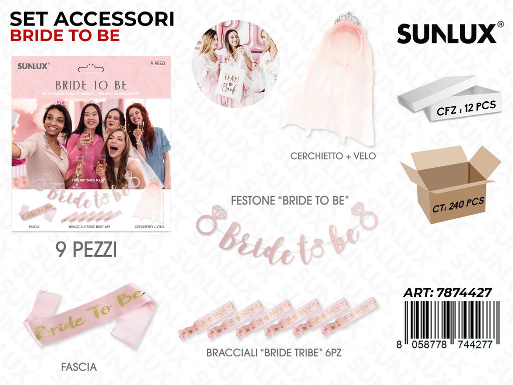 SET ACC. BRIDE TO BE 9PCS ASS. /PZ DA 12**
