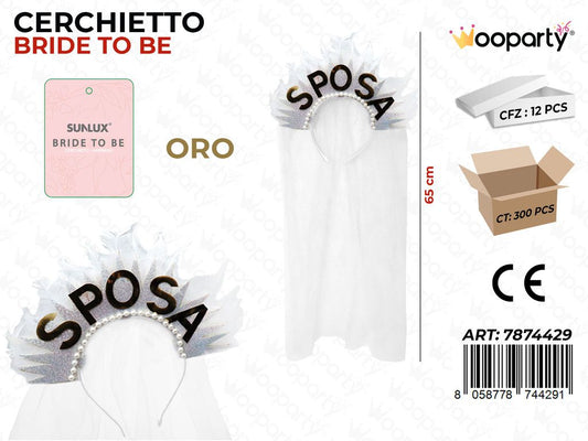 CERCHIETTO BRIDE TO BE ORO 65CM /PZ DA 12**
