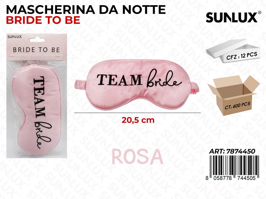 MASCHERINA NOTTE BRIDE TO BE ROSA 20.5CM/PZ DA 12**