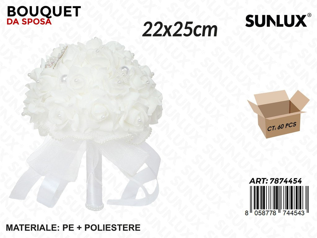 Sunlux Bouquet da Sposa Bianco 22*25CM