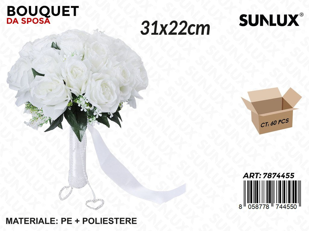 Sunlux Bouquet da Sposa Bianco 31*22CM