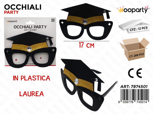OCCHIALI PARTY LAUREA PLAST. 17CM