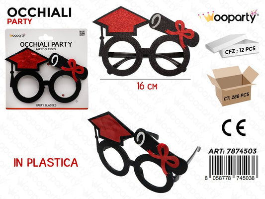 OCCHIALI PARTY LAUREA 16CM