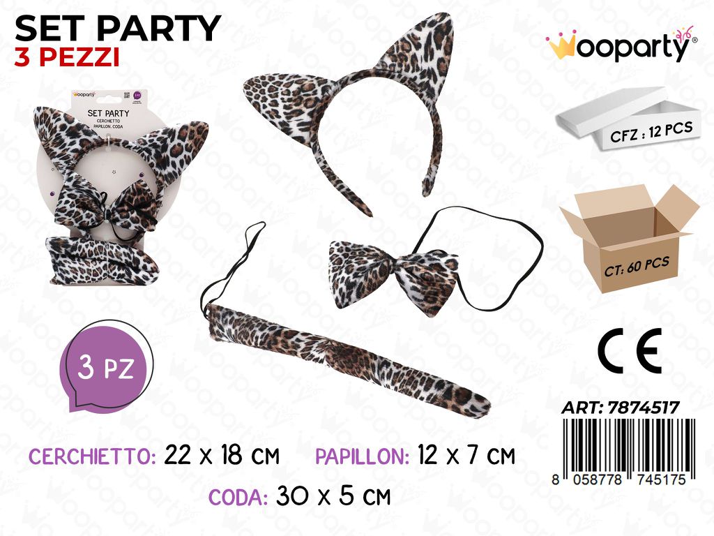 SET PARTY LEOPARDO 3PCS ASS.