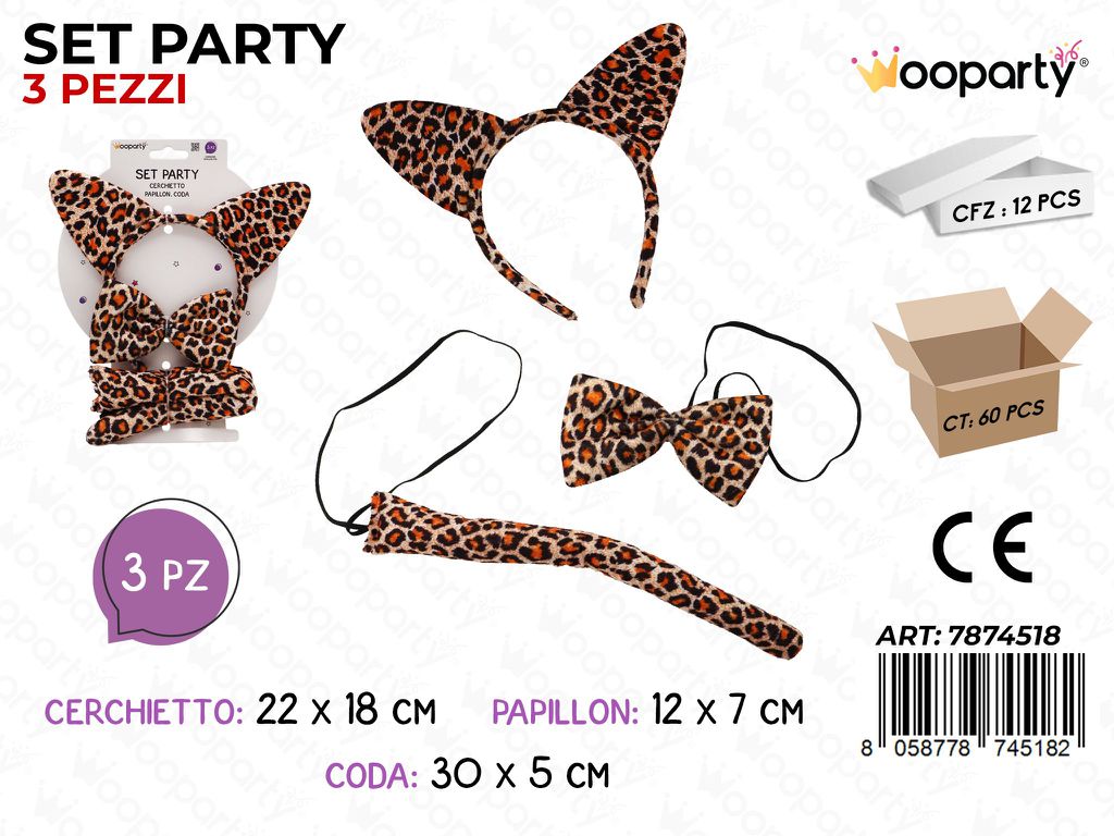 SET PARTY LEOPARDO 3PCS ASS.