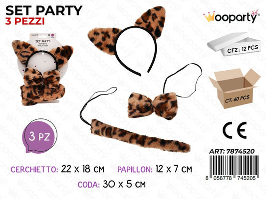 SET PARTY LEOPARDO 3PCS ASS.