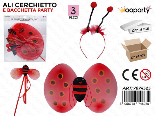 COSTUME ALI CERCHIETTO BACCHETTA 3PCS