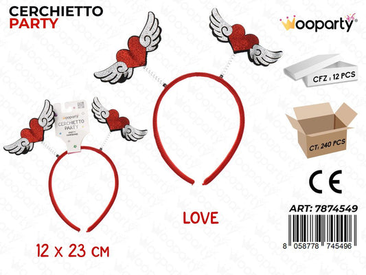CERCHIETTO PARTY LOVE 12*23CM