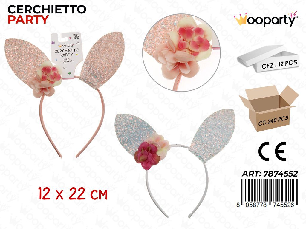 CERCHIETTO PARTY ORECCHIE 12*26CM