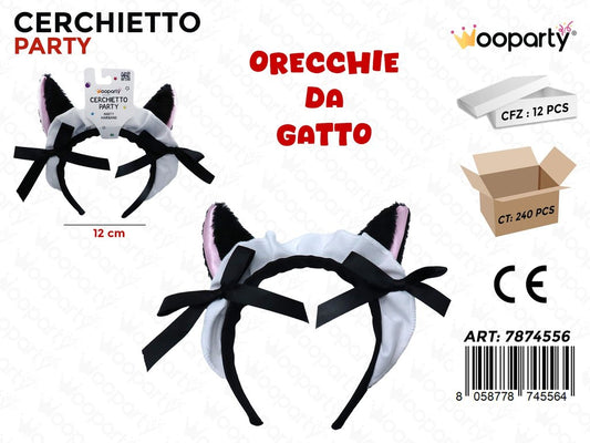 CERCHIETTO ORECCHIE GATTO 12CM