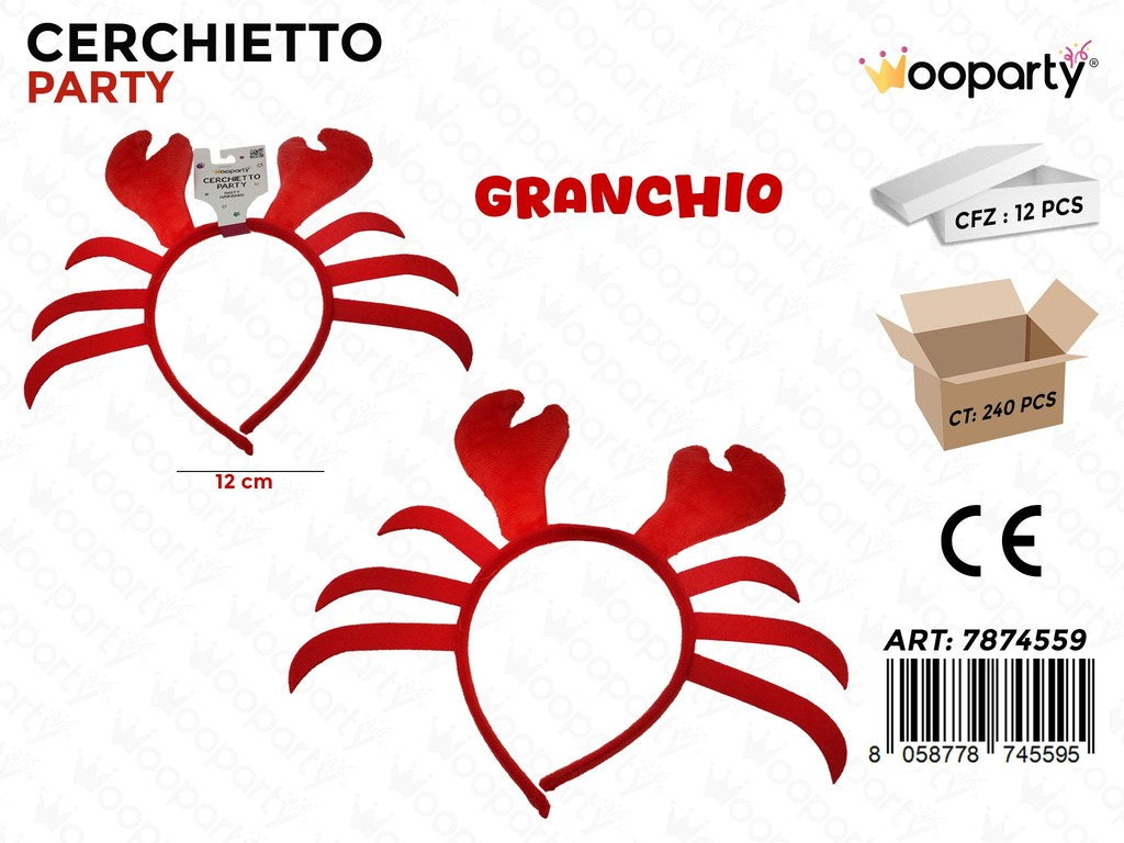CERCHIETTO PARTY GRANCHIO 12CM