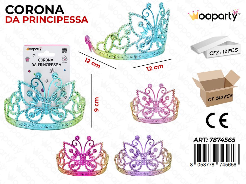 CORONA FARFALLA 12*9CM ASS.