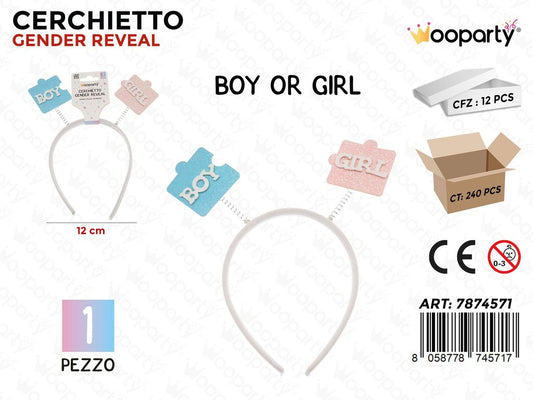 CERCHIETTO GENDER REVEAL 12CM