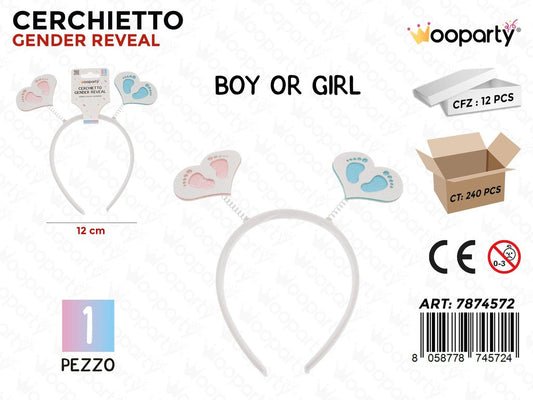 CERCHIETTO GENDER REVEAL 12CM