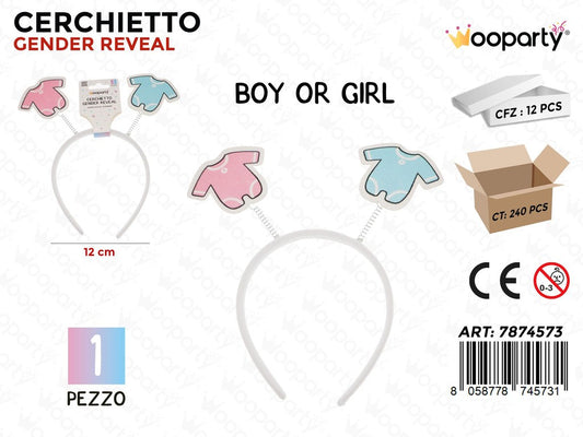 CERCHIETTO GENDER REVEAL 12CM