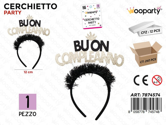 CERCHIETTO PARTY BUON COMPLEANNO 12CM