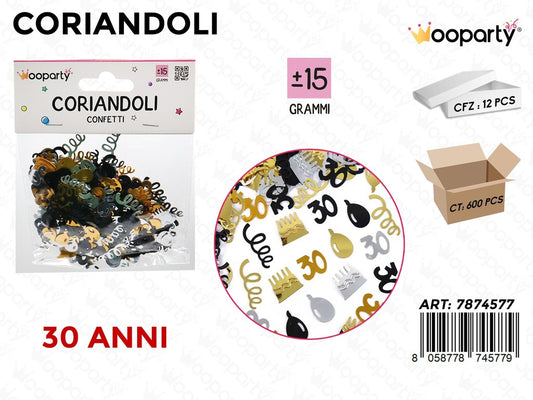 CORIANDOLI 30 ANNI 15GR
