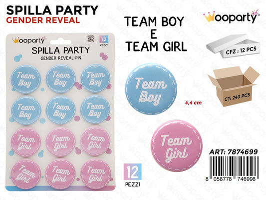 SPILLA GENDER REVEAL 12PCS 4.4CM