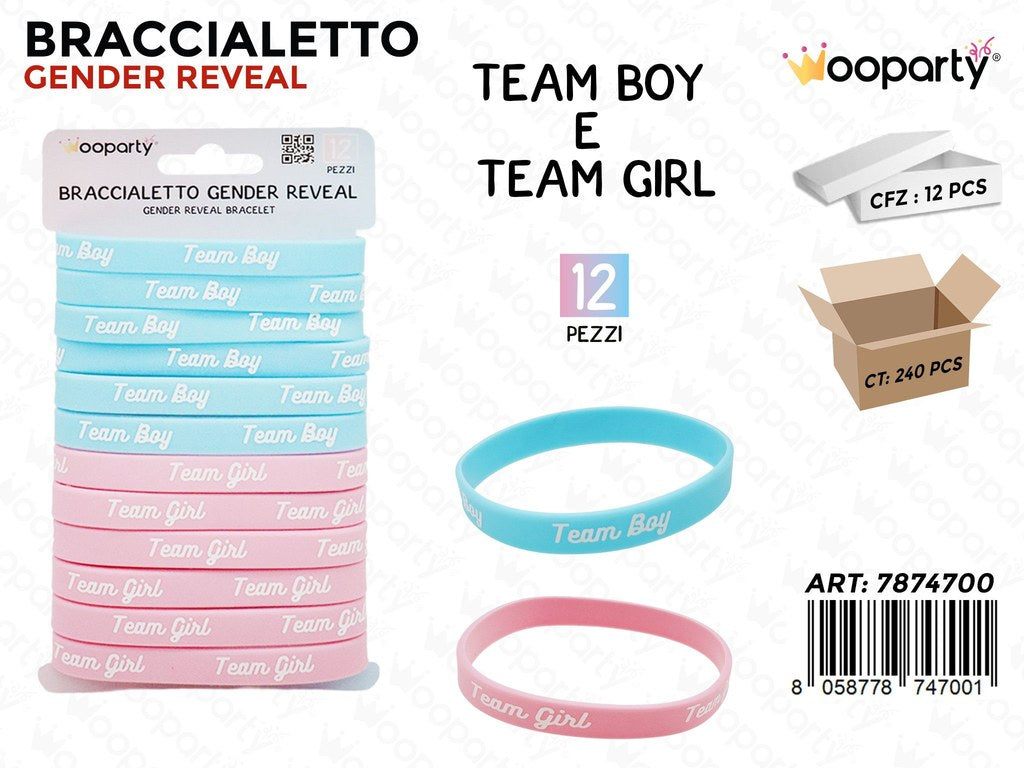 BRACCIALETTO GENDER REVEAL 12PCS