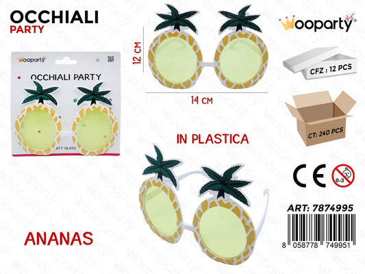 OCCHIALI PARTY ANANAS 14*12CM