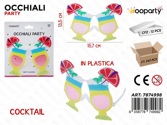 OCCHIALI PARTY COCKTAIL 15.7*13.5CM
