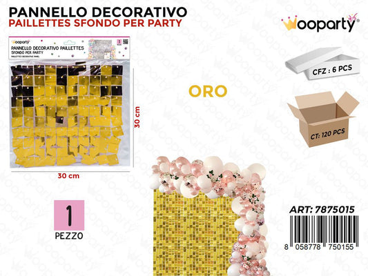 PANNELLO DEC. PARTY ORO 30*30CM