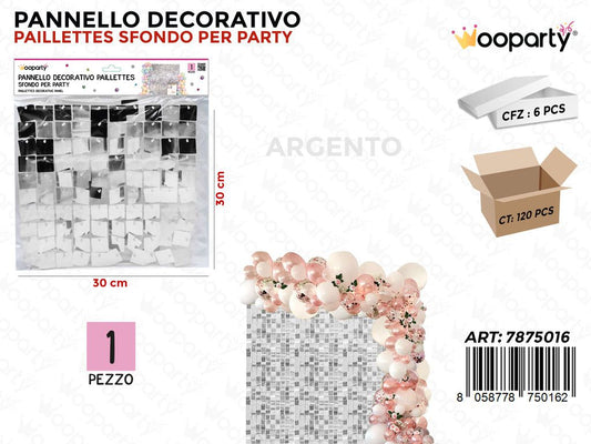 PANNELLO DEC. PARTY ARG. 30*30CM