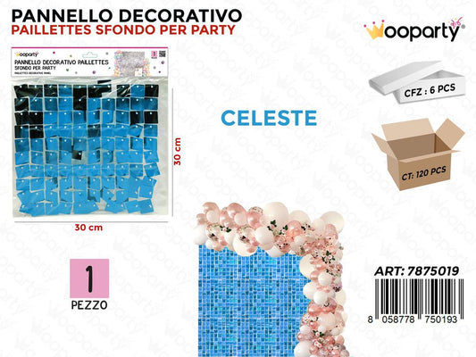 PANNELLO DEC. PARTY CELESTE 30*30CM