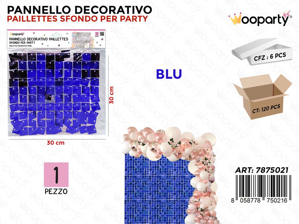 PANNELLO DEC. PARTY BLU 30*30CM