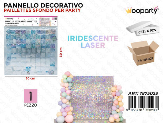 PANNELLO DEC. PARTY IRIDISC. LASER 30*30CM