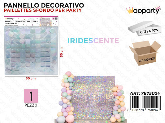 PANNELLO DEC. PARTY IRIDISC. 30*30CM