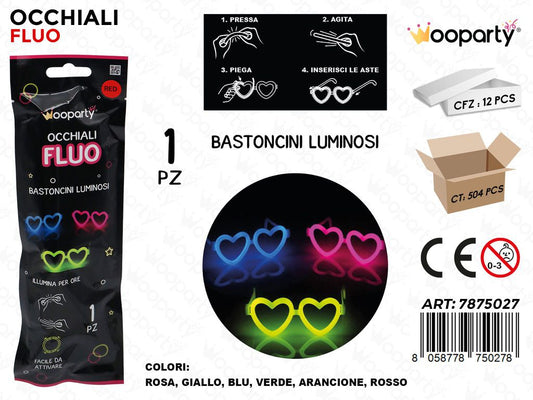 OCCHIALI FLUO CUORE COL. ASS.