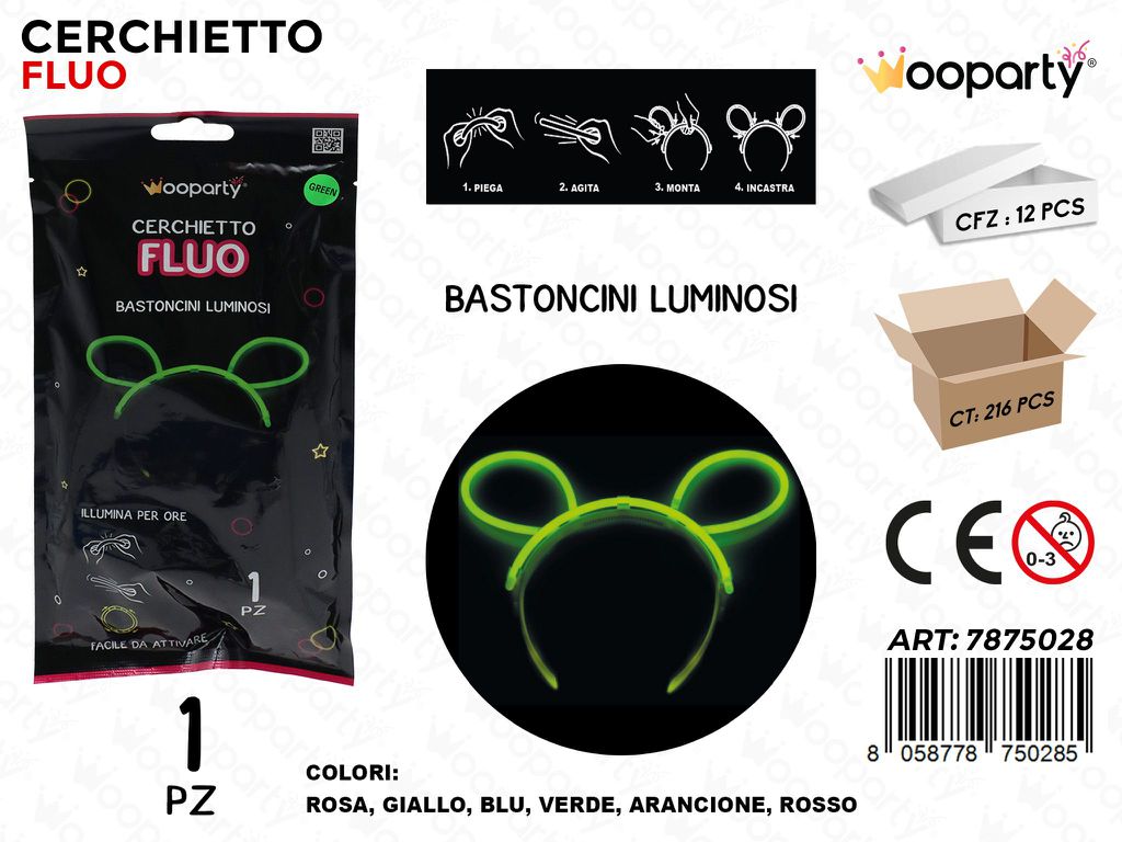 CECHIETTO FLUO C/ ORECCHIE COL. ASS.