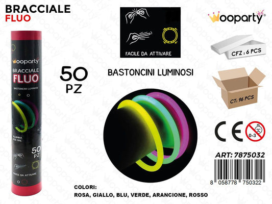 BRACCIALE FLUO COL. ASS. 50PCS