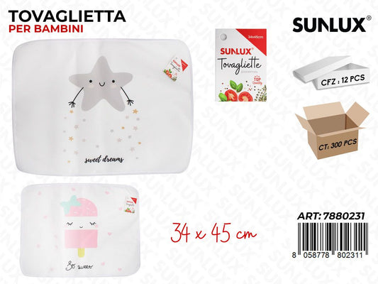 TOVAGLIETTA PER BAMBINI ASS. 34*45CM /PZ DA 12**