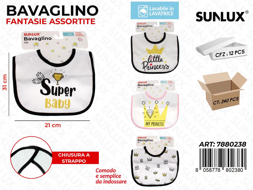 Sunlux Bavaglini per Bambini Ass. 21*31CM